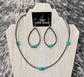 Silver and Turquoise Beaded Hoop Earrings
